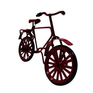 Dollhouse Miniature Red Metal Bicycle Bike Kickstand Free StandingFairy‎ Garden